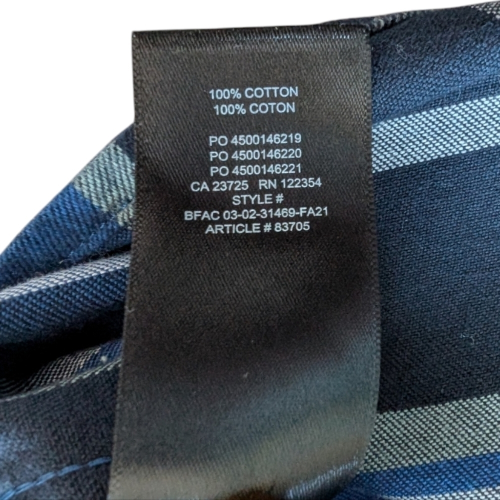 Aritzia TNA Plaid Flannel Shirt XS Black Blue Button Up Cotton Grunge - Picture 14 of 14